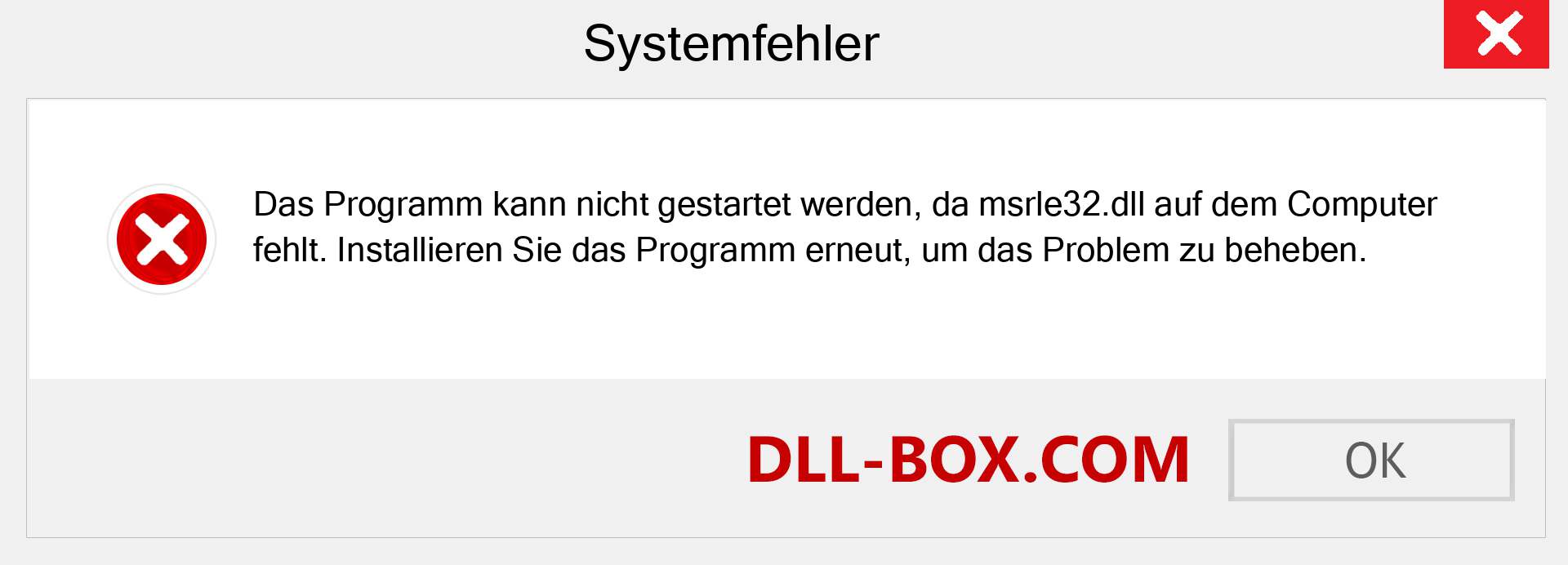 msrle32.dll-Datei fehlt?. Download für Windows 7, 8, 10 - Fix msrle32 dll Missing Error unter Windows, Fotos, Bildern