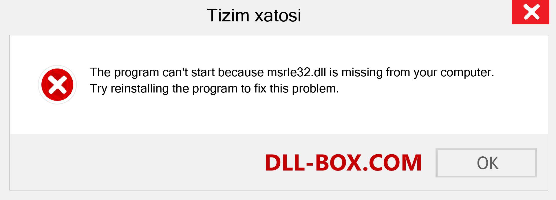 msrle32.dll fayli yo'qolganmi?. Windows 7, 8, 10 uchun yuklab olish - Windowsda msrle32 dll etishmayotgan xatoni tuzating, rasmlar, rasmlar